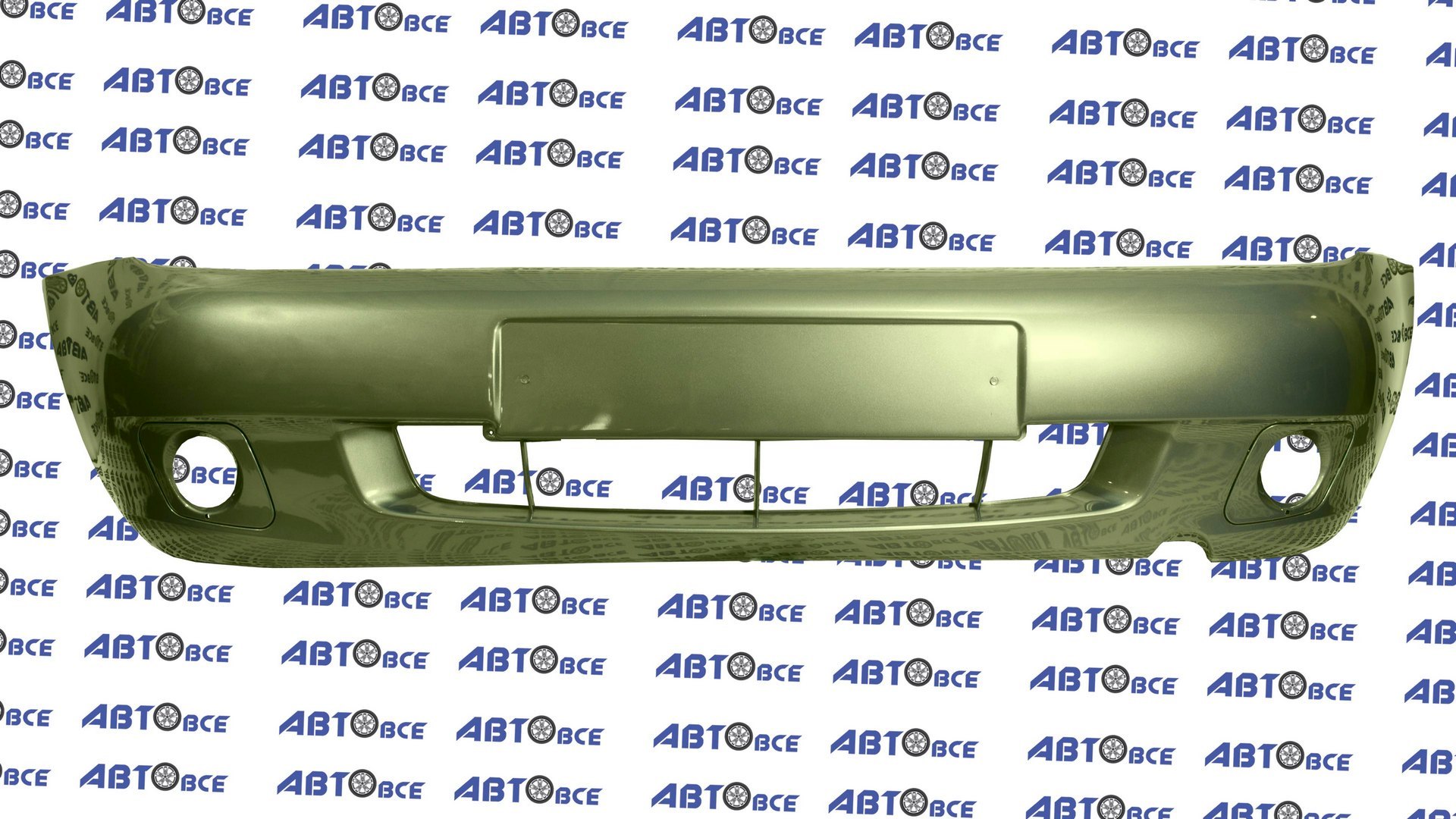 Бампер передний ВАЗ-1117-1118-1119 в цвет Колумбийская зелень (322) без птф Кампласт